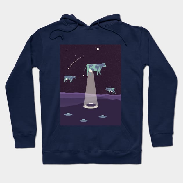 ufo cow Hoodie by Maksym